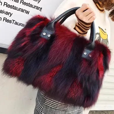 Luxury Real Fox Fur Women Handbags Luxury Real Fox Fur Women Handbags
