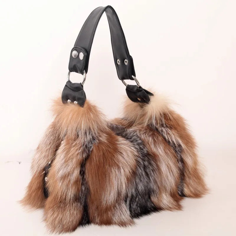 Luxury Real Fox Fur Women Handbags Luxury Real Fox Fur Women Handbags