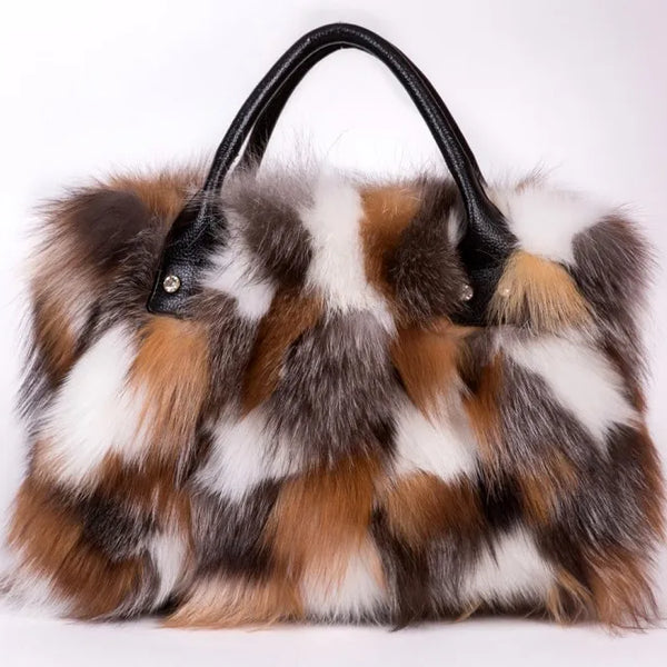 Luxury Real Fox Fur Women Handbags