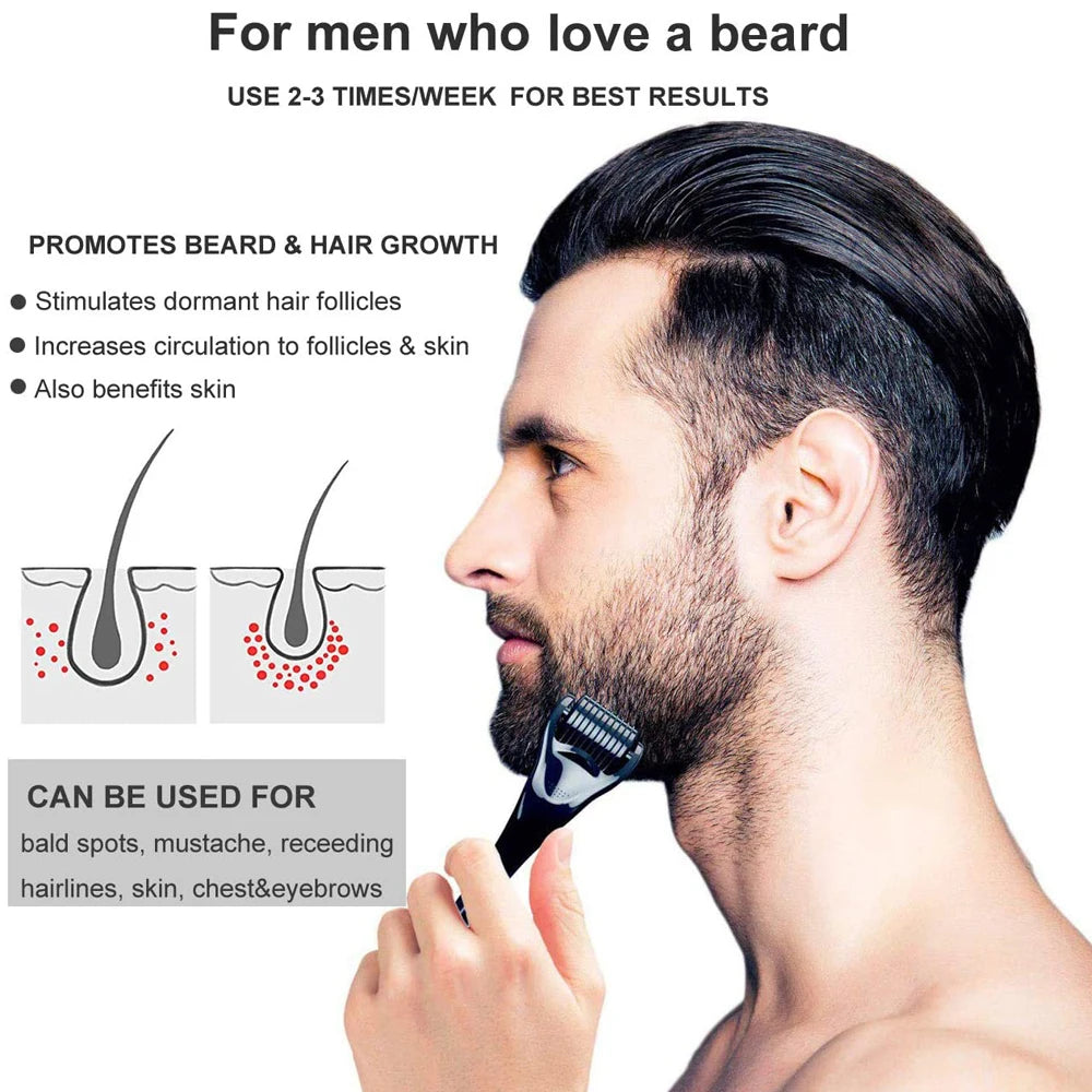 Men Beard Growth Kit for Facial Hair Growth with Derma Roller