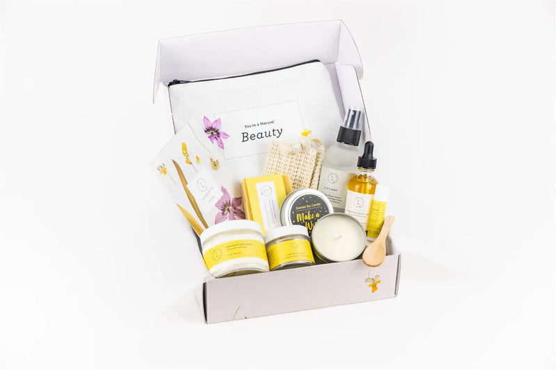 Holiday Care Package, Handmade Natural Bath and Body Gift Box,