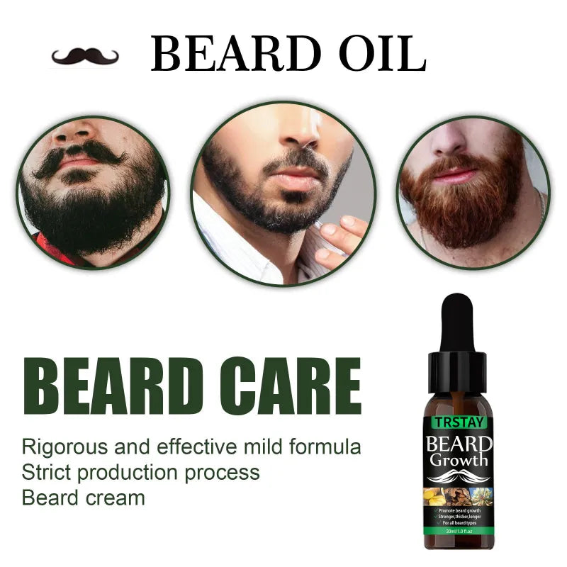 Beard Hair Growth Anti Hair Loss Natural Mustache Regrowth Oil