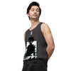 Shadowed Vigilance: LUFFY Anime Glitch Design Men’s premium tank top