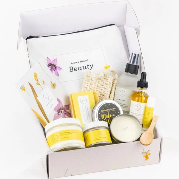 Holiday Care Package, Handmade Natural Bath and Body Gift Box,