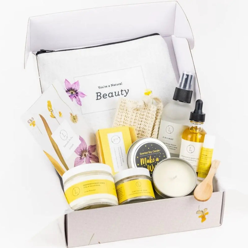 Holiday Care Package, Handmade Natural Bath and Body Gift Box,