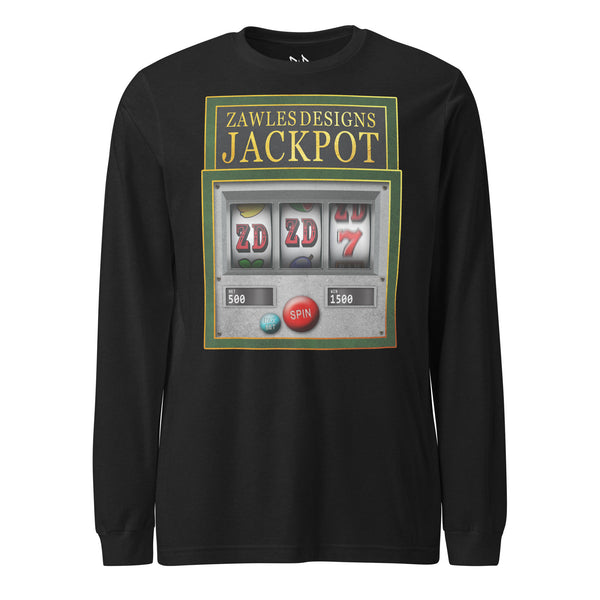 Zawles Designs Jackpot Spin: Lucky ZD Graphic Charm Unisex Long Sleeve Tee