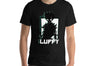 Shadowed Vigilance: LUFFY Anime Glitch Design Unisex t-shirt