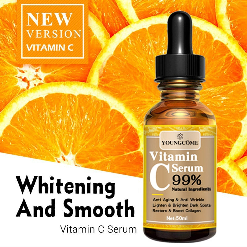 New Vitamin C Whitening Face Serum Hyaluronic Acid Facial Skin Spot Purifying Serum Dark Spot Remover Cosmetics